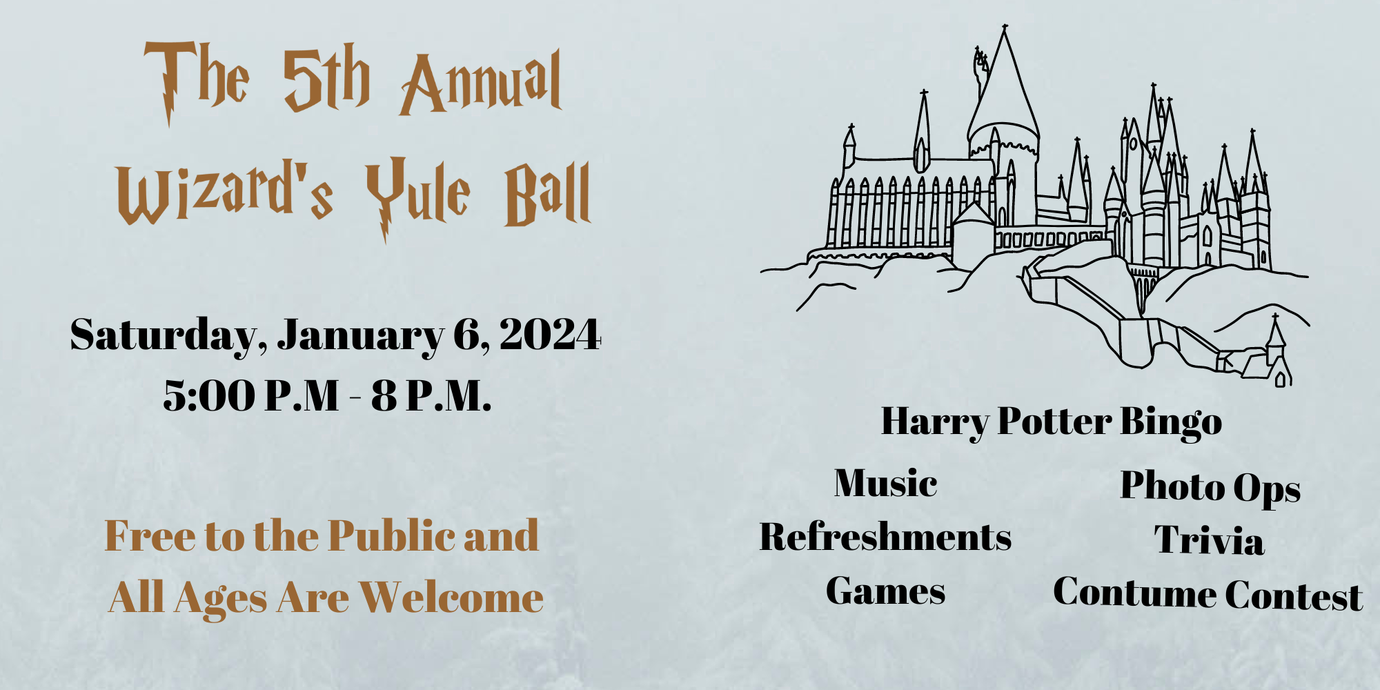 Buchanan County Public Library 2024 Harry Potter Yule Ball (8 x 4 in)