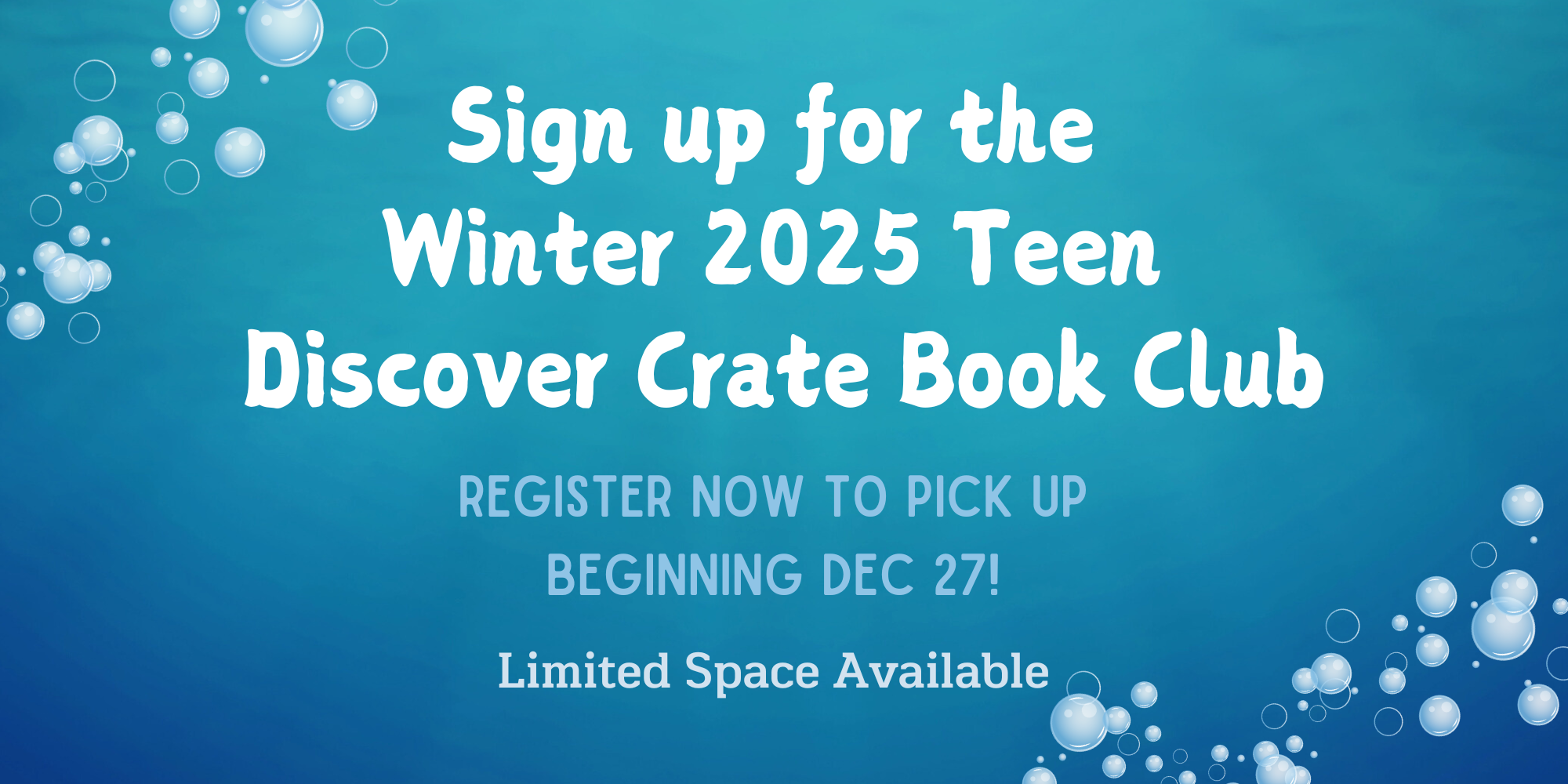 Sign up for the Winter 2025 Teen Discover Crate