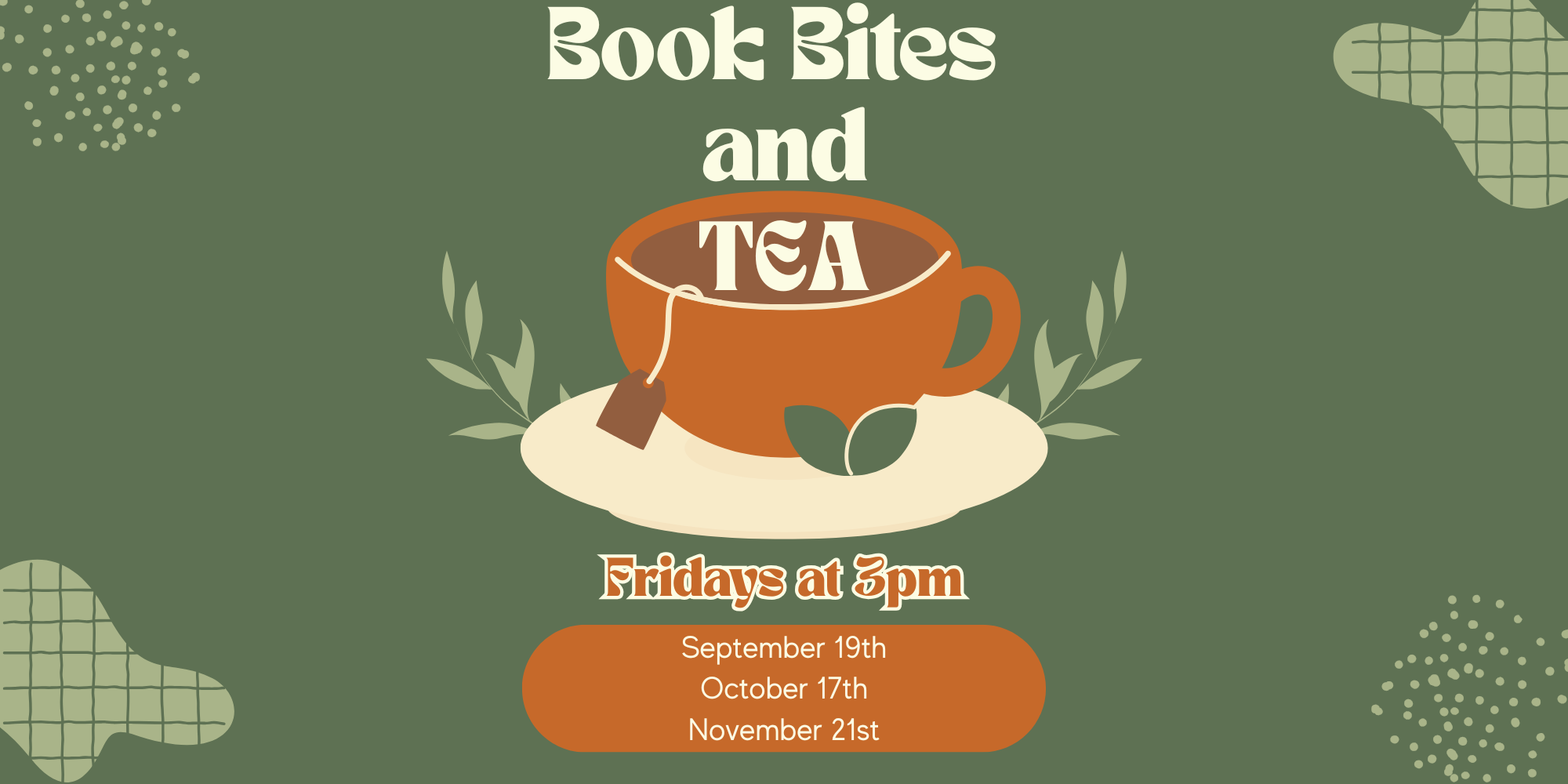 Book Bites and Tea Fall Calendar (8 x 4 in)